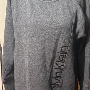 Calvin Klein Sweatshirt Womens Large Gray Cowl Neck Thumbhole Pullover Athletic